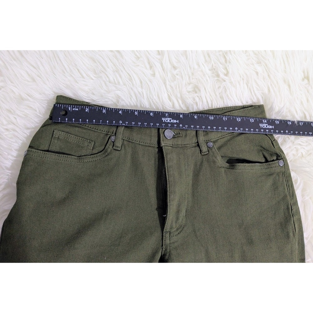 Venus Olive Green 8 Flare Leg Pants Mid Rise 5-Pocket Stretch Trousers Womens - Picture 7 of 10